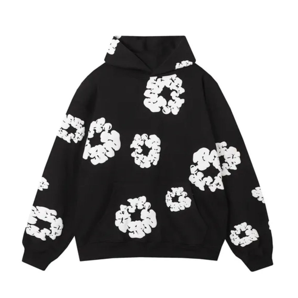Stylish Black and White Graphic Hoodie